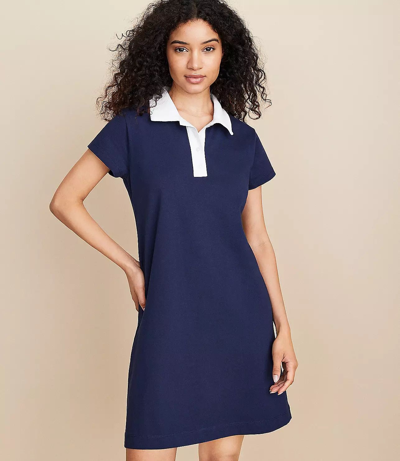 Lou & Grey Jersey Polo Mini Dress | LOFT