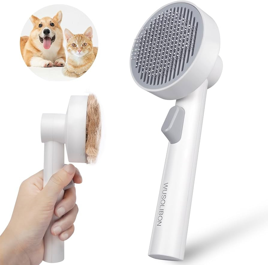Cat Brush for Shedding with One-Click Button,Easy to Remove Loose Hair,Pet Skin-Friendly Massagin... | Amazon (US)