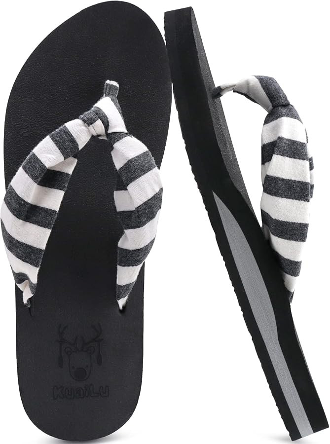 KuaiLu Women's Yoga Foam Flip Flops with Arch Support Thong Sandals Non-Slip | Amazon (US)