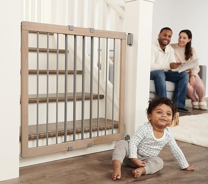 Regalo Heritage and Home Wooden Extra Wide Stairway and Hallway Walk Through Baby Safety Gate wit... | Amazon (US)