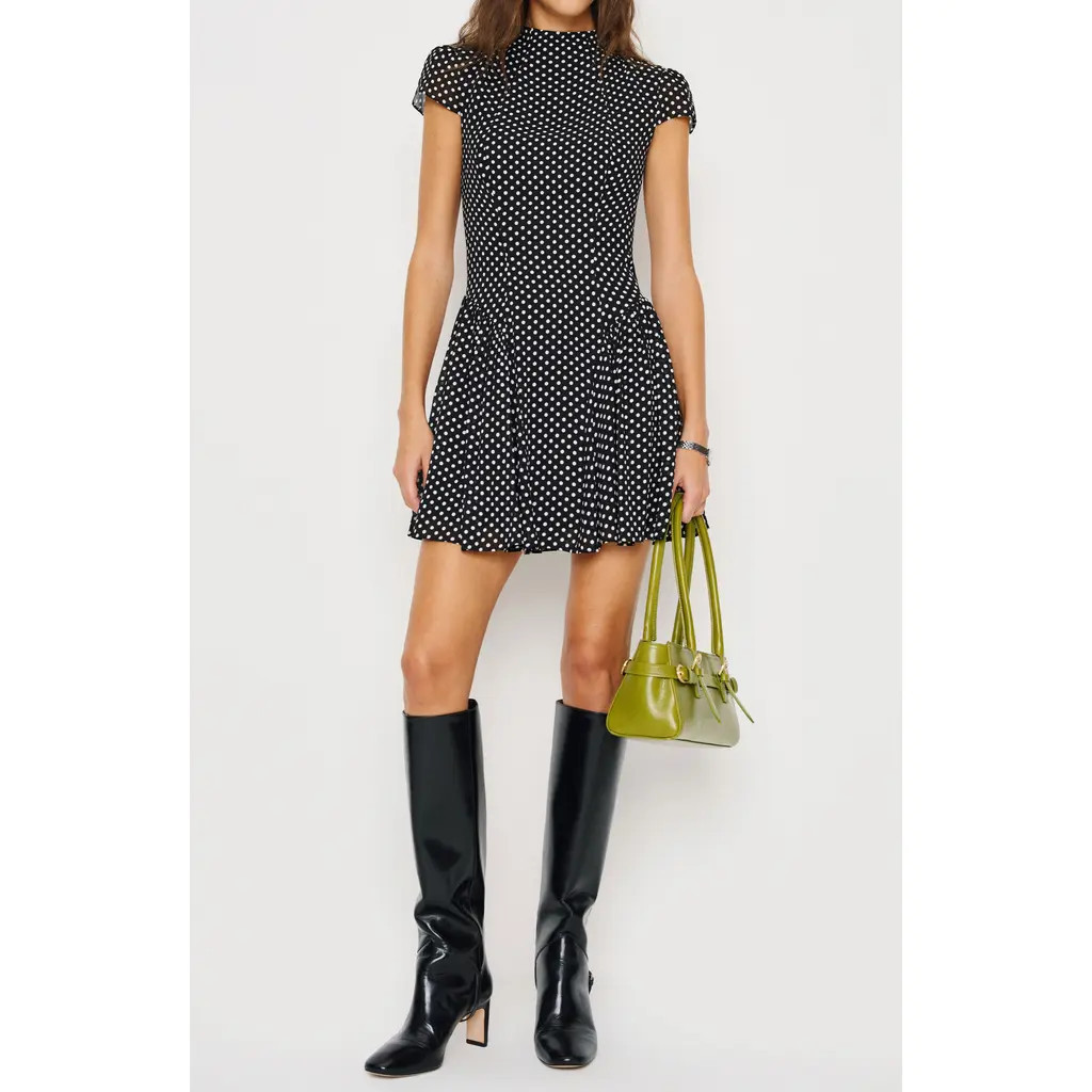 Reformation Maven Minidress in Caviar Dot at Nordstrom, Size 8 | Nordstrom