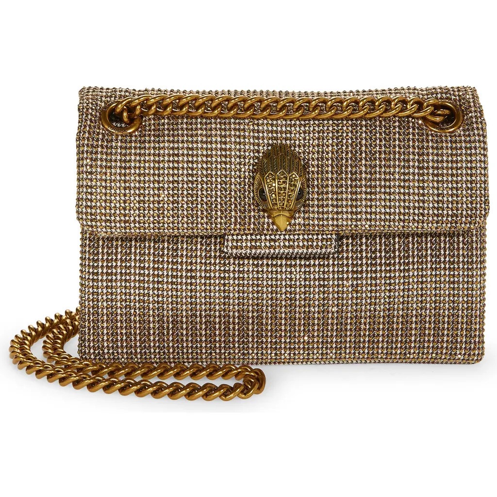 Kurt Geiger London Mini Kensington Tweed Crossbody Bag in Dark Beige at Nordstrom | Nordstrom