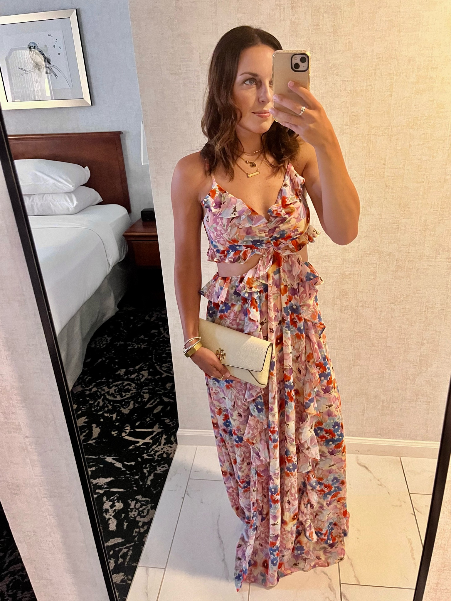 #Weddingguestdress paired with a #ToryBurch clutch. It comes in a variety of colors. My #dress is #onsale right now at #AstrtheLabel but only size small left! 

#LTKsalealert #LTKfit #LTKSeasonal
