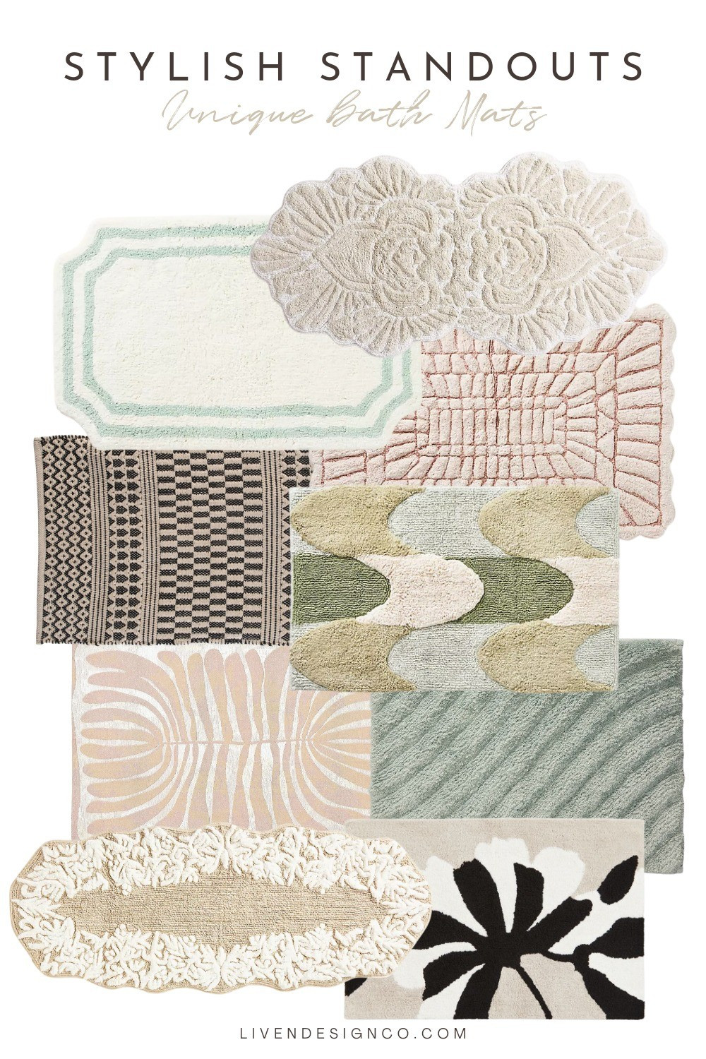 Unique bath mat. Stylish bath mat. Bath rug. Bordered bath mat. Patterned bath mat. Tufted bath mat. Modern bath mat. Bathroom decor. Floral bath mat. 

#LTKSeasonal #LTKHome #LTKFindsUnder50