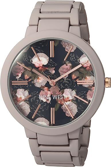 Nine West Women's NW/2096BKGY Matte Mauve Rubberized Bracelet Watch | Amazon (US)