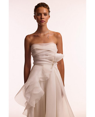Milla Womens Dreamy off-shoulder blouse with meringue flounces - Macy's | Macy's