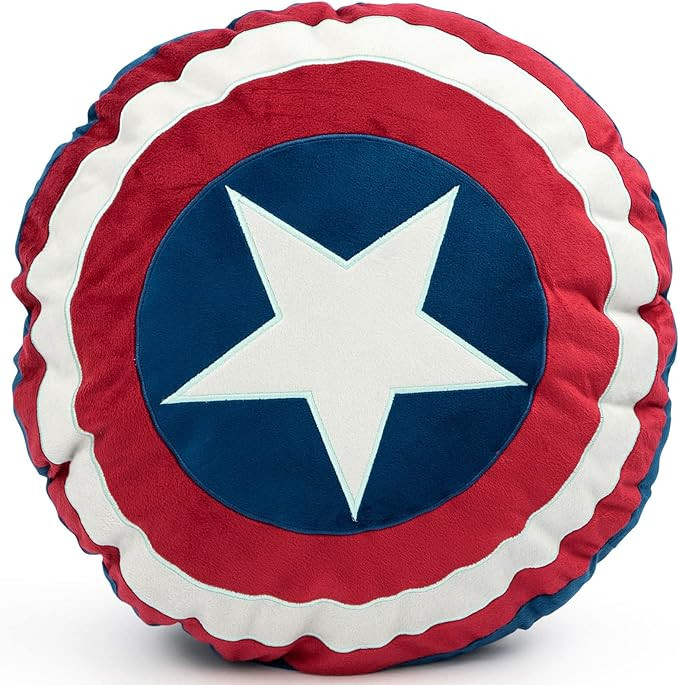 Jay Franco Marvel Avengers Captain America's Shield Shaped Decorative Pillow - Kids Super Soft Th... | Amazon (US)