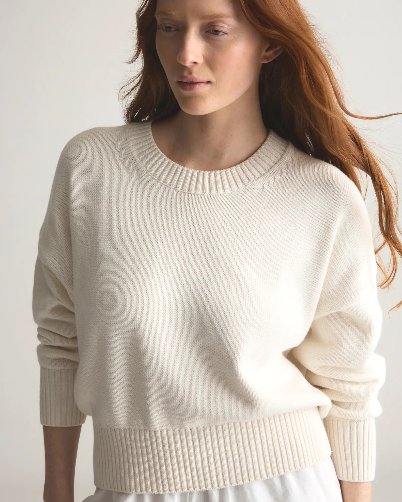100% Organic Cotton Boyfriend Crew Sweater | Quince