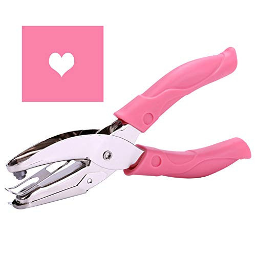1 Pack 6.3 Inch Length 1/4 Inch Diameter of Heart Shape Hole Handheld Single Paper Hole Punch, Puncher with Pink Soft Thick Leather Cover(Heart 1/4 inch) | Amazon (US)