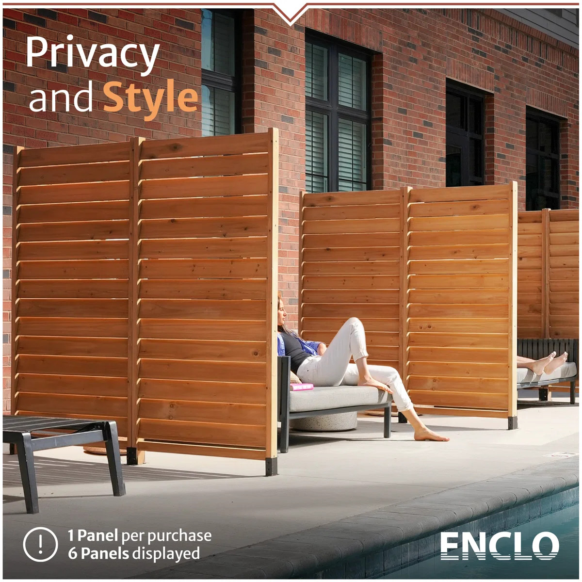 6.1ft H x 3.1ft W (1 Panel) Freestanding or Surface Mounted Enclo Sierra Privacy Screen, Wood Fen... | Wayfair North America