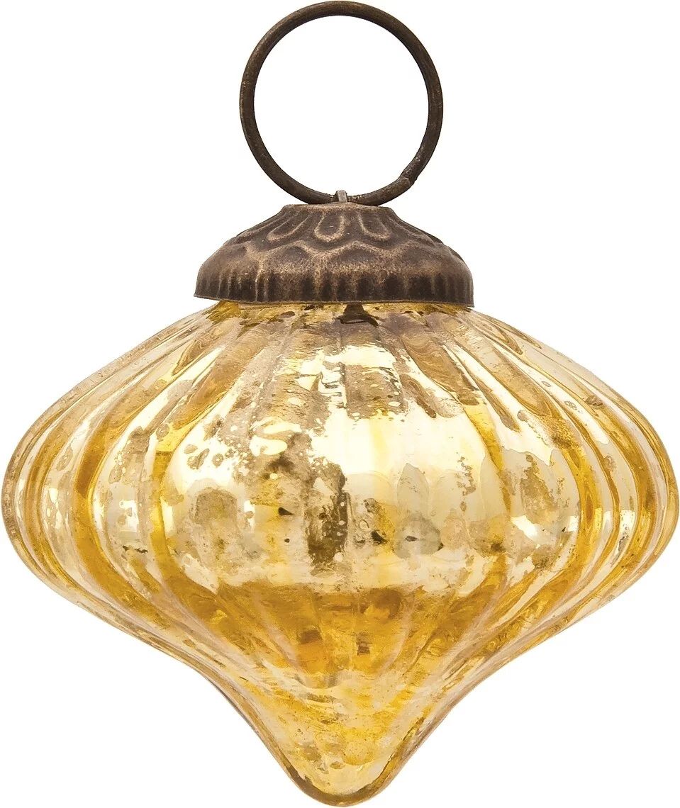 Luna Bazaar Small Mercury Glass Ornament (2 to 2.25-inch, Gold, Lucy Design, Single) - Great Gift... | Walmart (US)