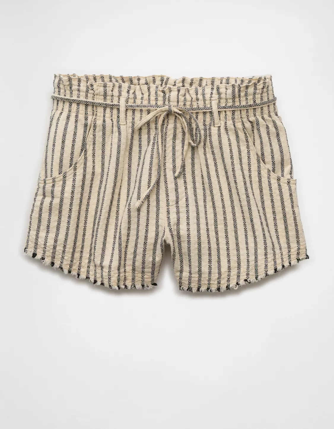 AE High-Waisted Paperbag Waist Striped Short | American Eagle Outfitters (US & CA)