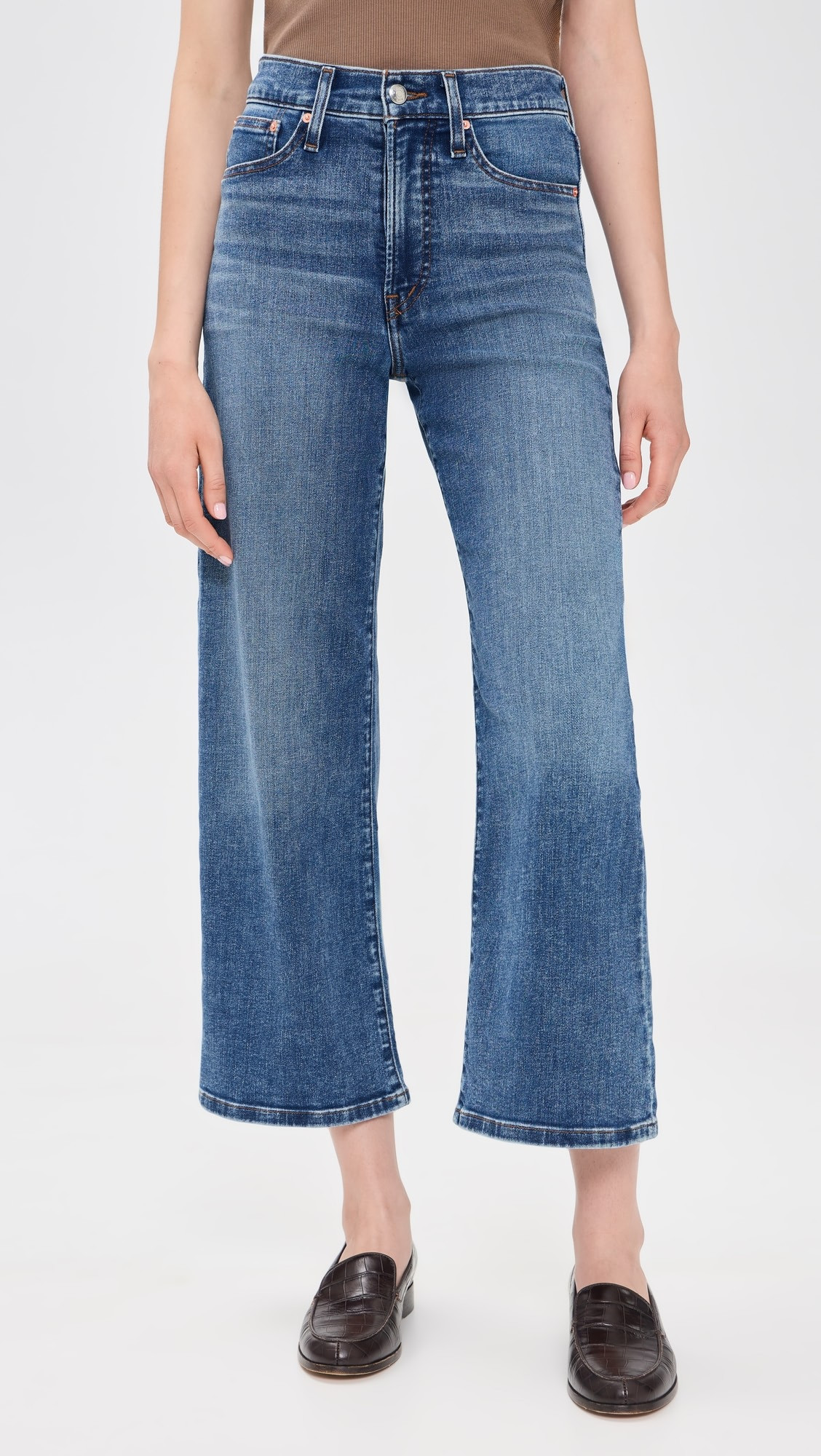 Madewell The Wide Leg Crop Super Stretch Denim Jeans in Oneida Wash | Shopbop | Shopbop