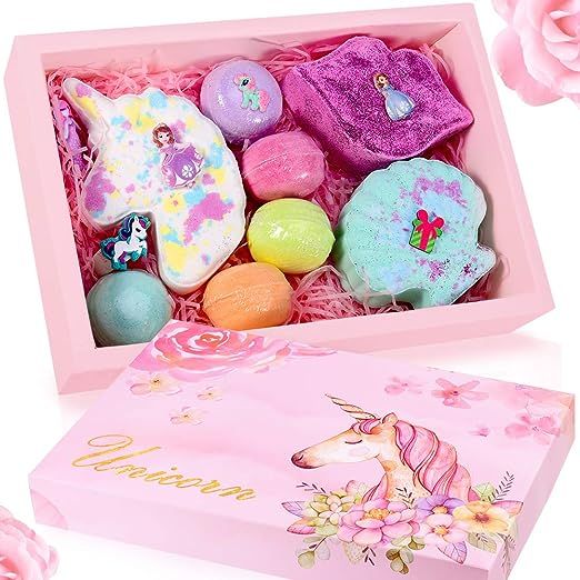 Unicorn Bath Bomb Gift Set - Include Unicorn Lips Sea Shell Macarons Handmade All Natural Essenti... | Amazon (US)