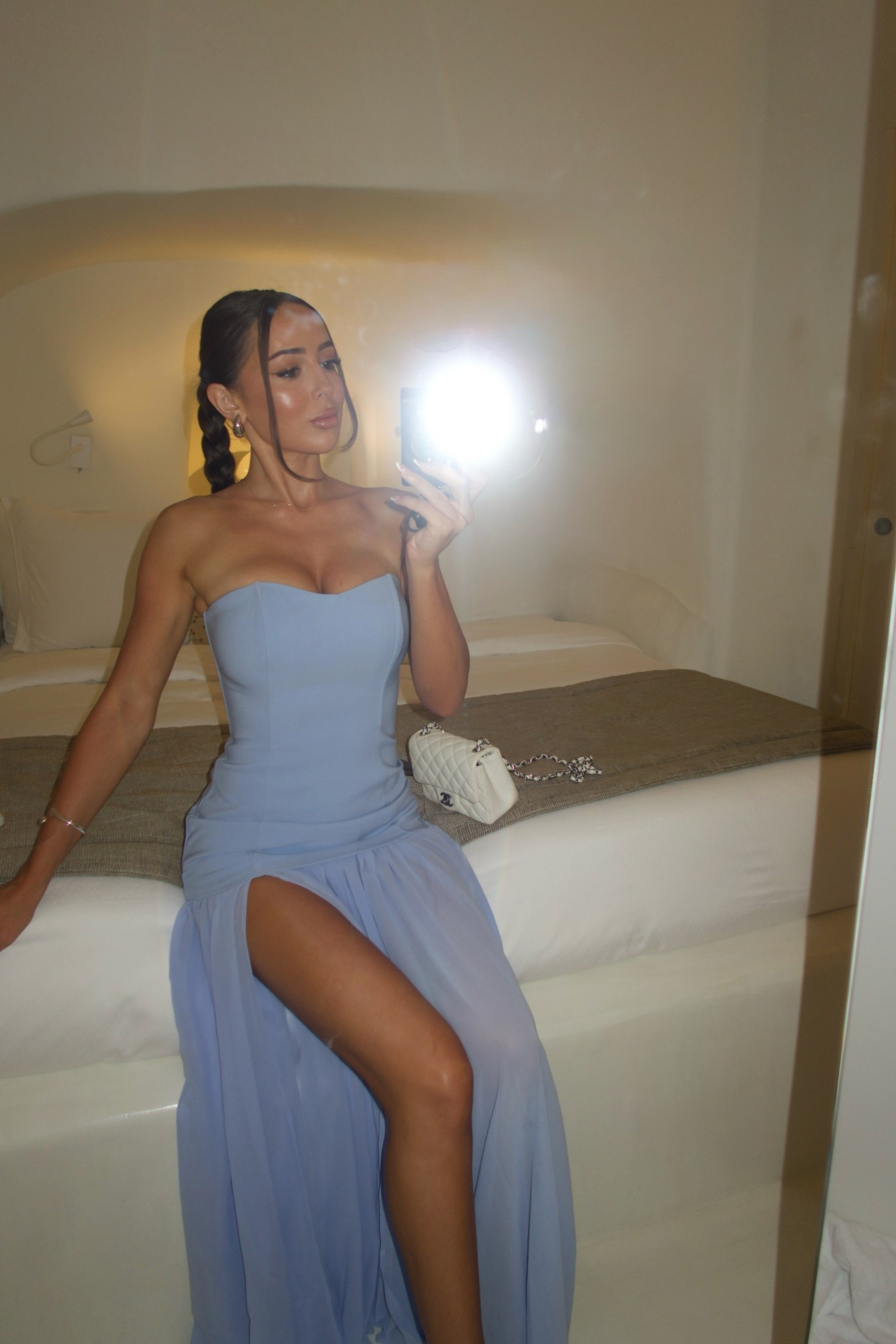 Blue flowy slit strapless maxi dress 🩵Greece

#LTKTravel #LTKSeasonal