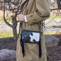 Charming Western-Inspired Leather & Cowhide Clutch Bag | Etsy (US)