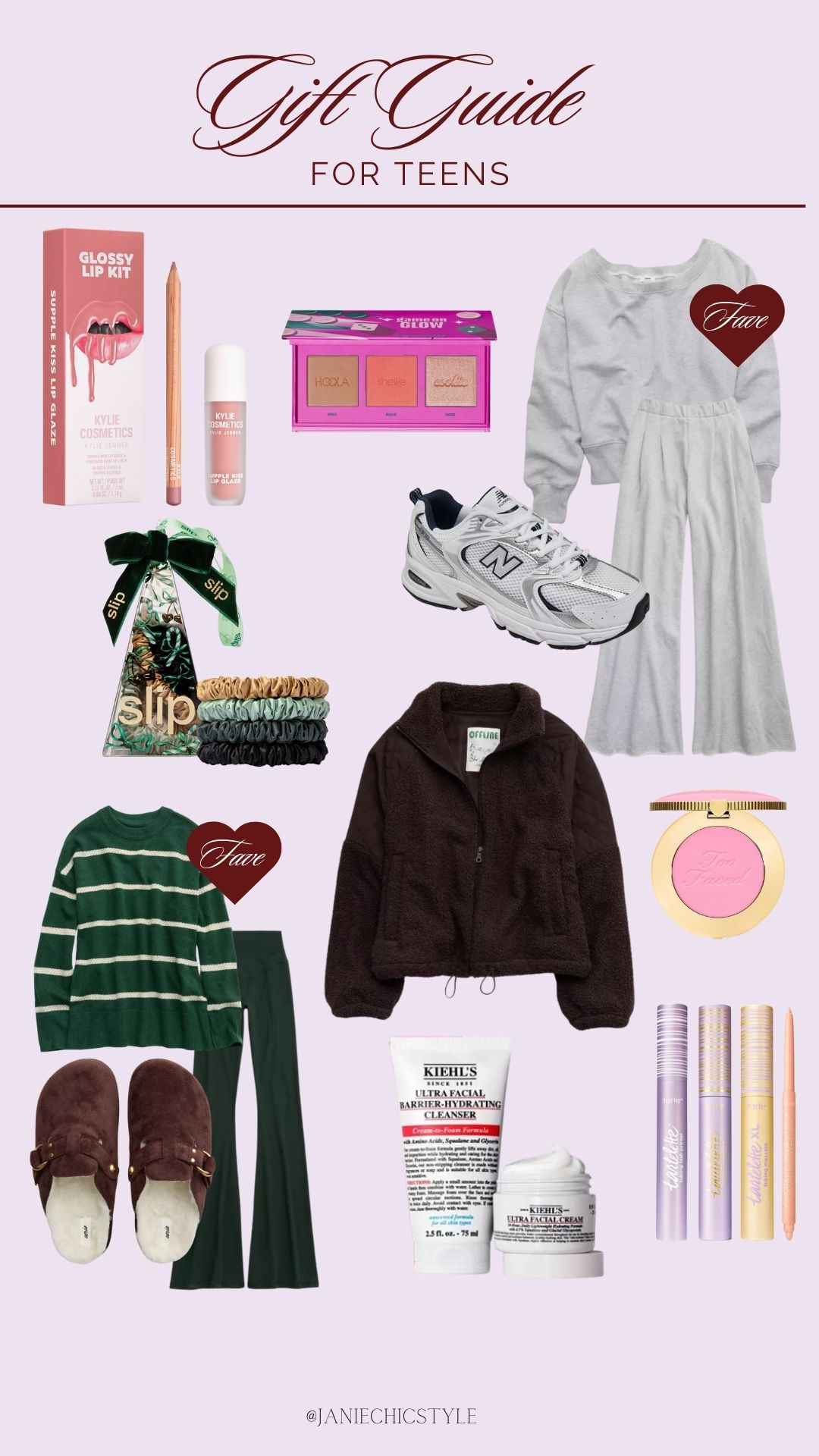 A fun and teen-approved holiday gift guide filled with beauty sets, trendy accessories, cozy picks, and must-have favorites. Perfect for stocking stuffers, teen wishlists, and gifting on a budget. Everything is linked for easy shopping. Tarte – Benefit Cosmetics – Too Faced – Kylie Cosmetics – Kiehl’s – Kendra Scott – Slip – New Balance – teen gift guide – Black Friday deals – holiday gifts – beauty sets – makeup gifts – lip gloss – blush – bronzer – advent calendars – hair accessories – scrunchies – cozy jackets – sneakers – teen essentials – gifts for her – budget-friendly gifts – stocking stuffers – holiday shopping 

 #LTKCyberWeek #LTKGiftGuide #LTKHoliday