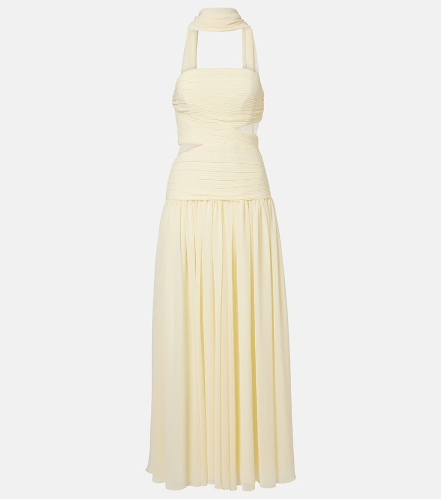 Self-Portrait Vestido largo de georgette con pañuelo | Mytheresa (INTL)