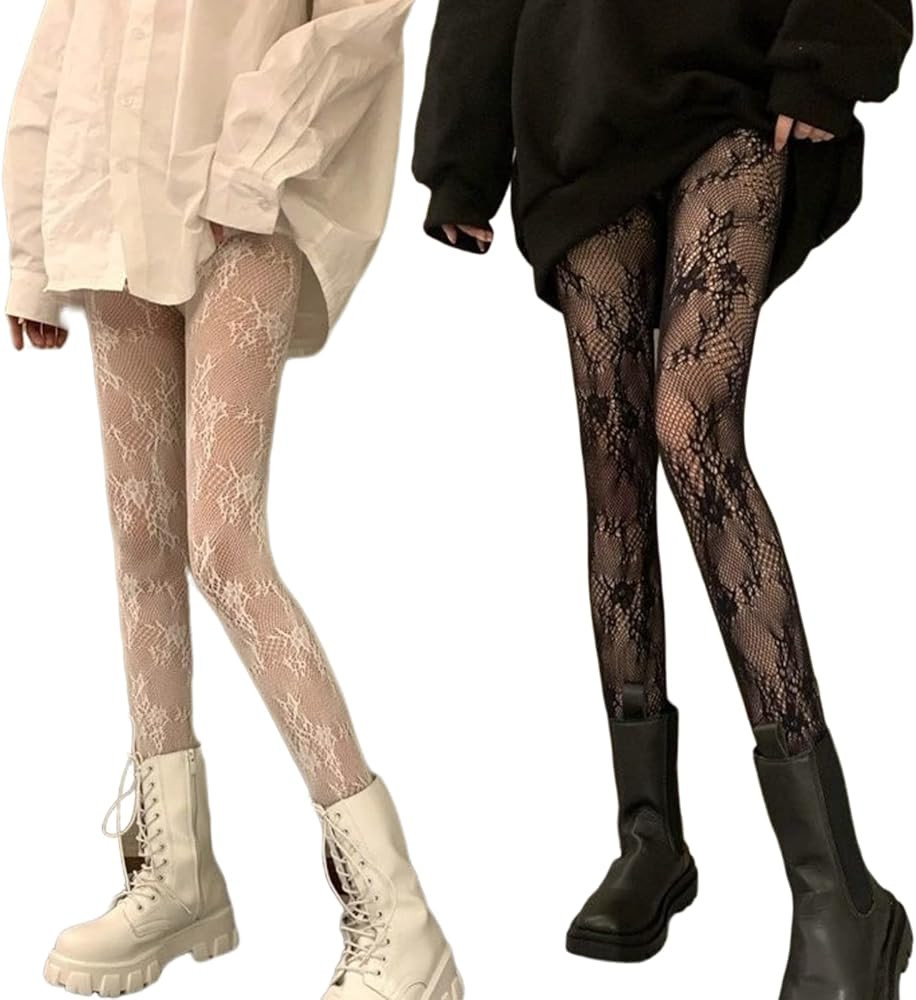 Verdancy 2Pcs Women’s Ultra Stretchable Pantyhose Hollow Floral Patterned Lace Stockings Fishne... | Amazon (US)