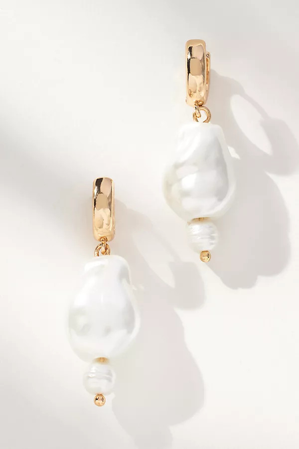 Baroque Pearl Huggie Earrings | Anthropologie (US)