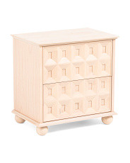 24x16x24 Diamond Detail 2 Drawer Nightstand With Usb Port | TJ Maxx