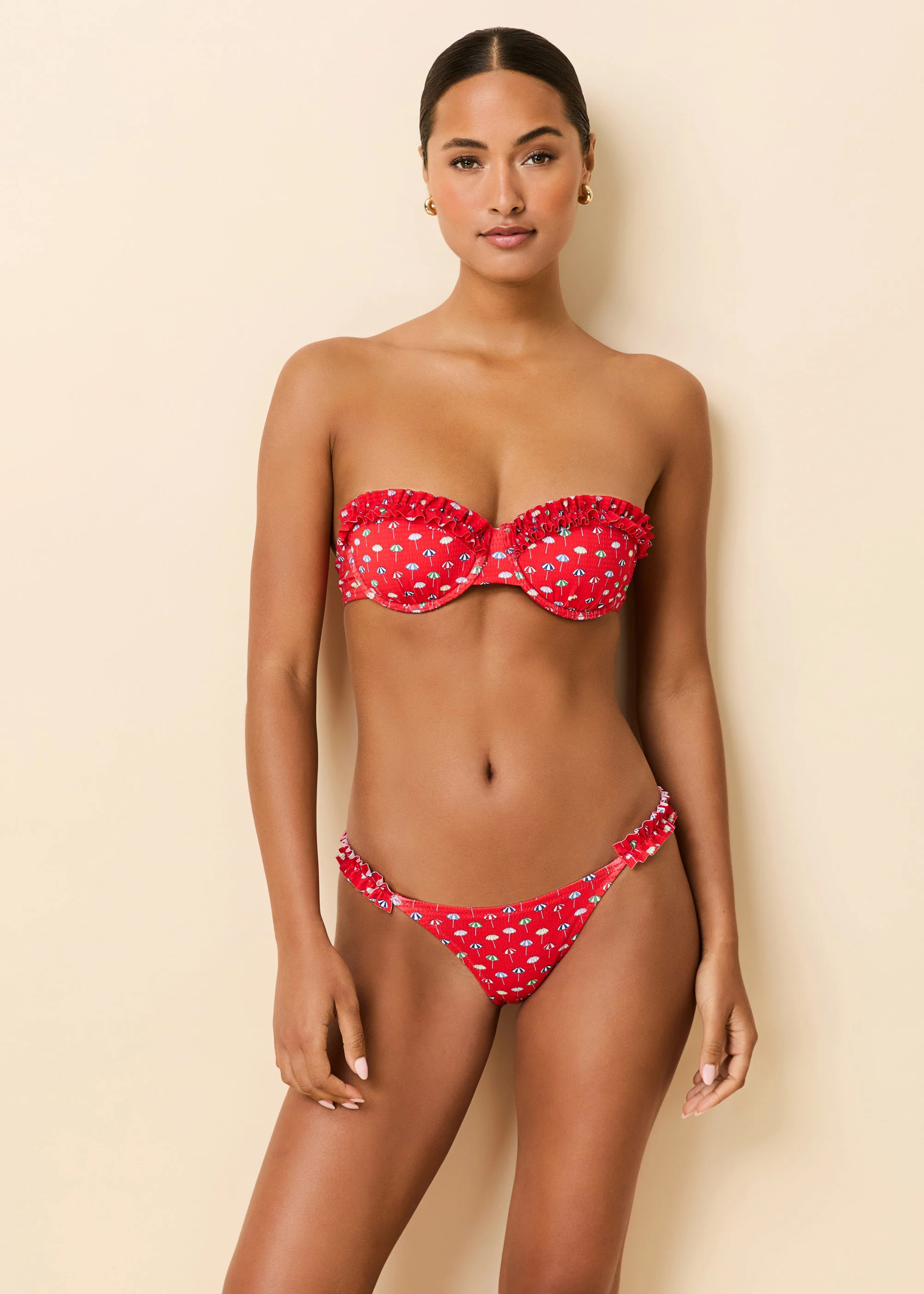 Ramona Bikini Top Ditsy Umbrella Print | Solid & Striped