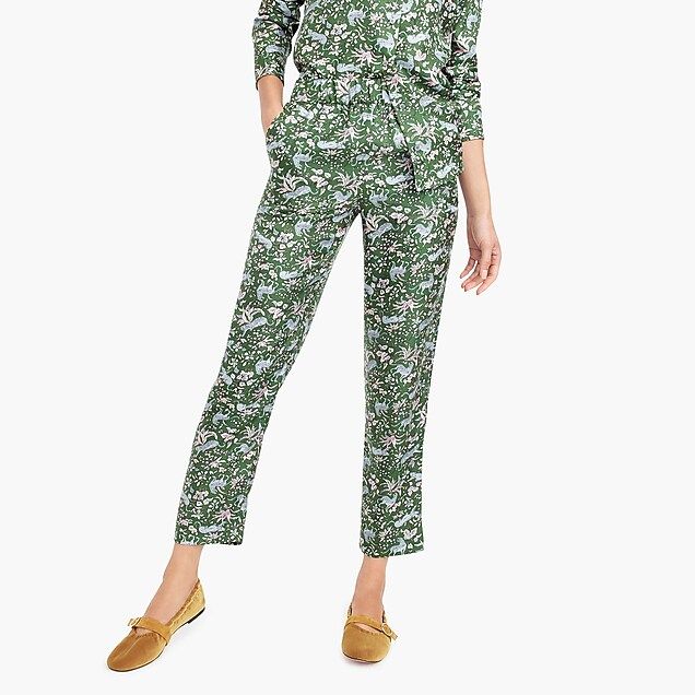 Tall pull-on easy pant in printed silk twill | J.Crew US