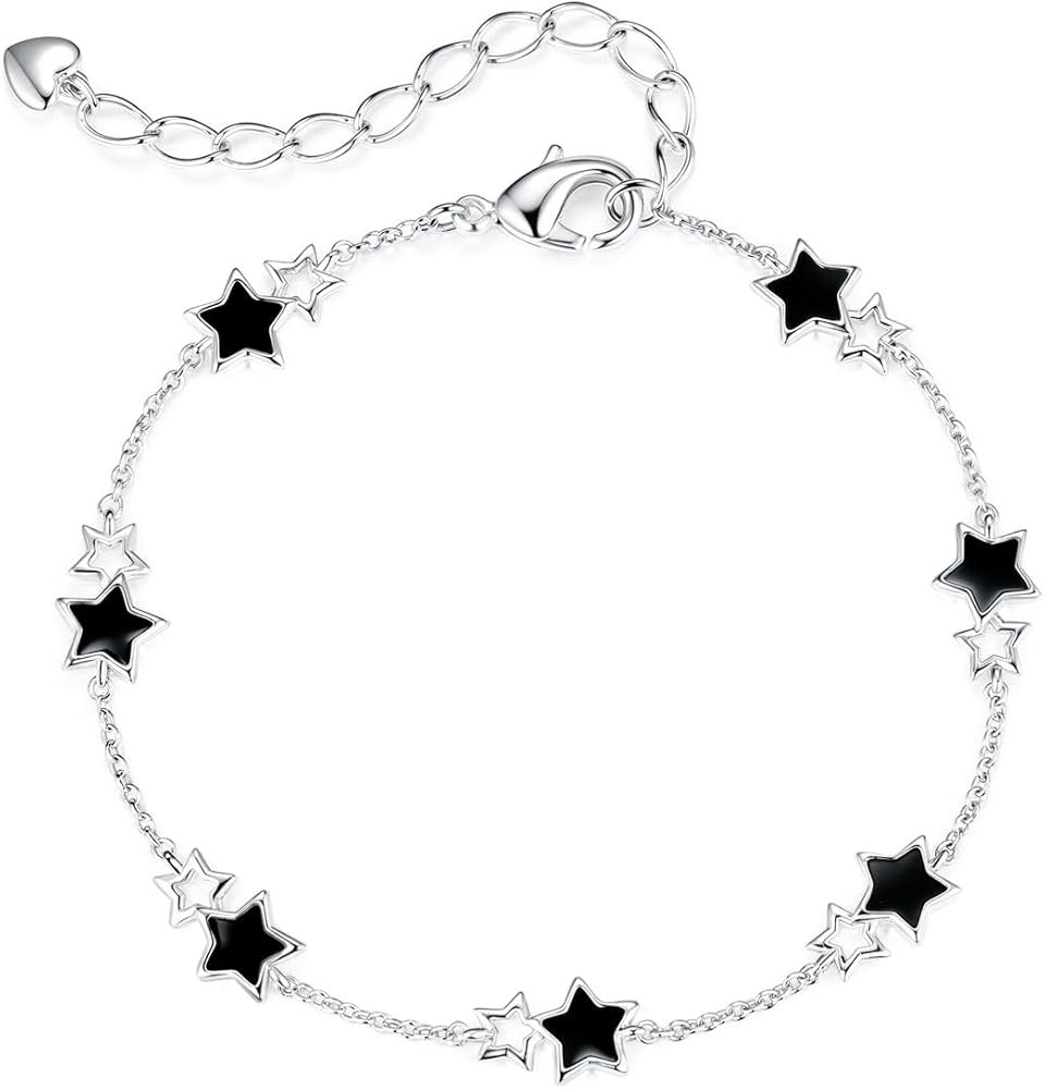 Love Heart Star Butterfly Bracelet for Women Stackable Silver Chain Link Bracelets for Women Tren... | Amazon (US)