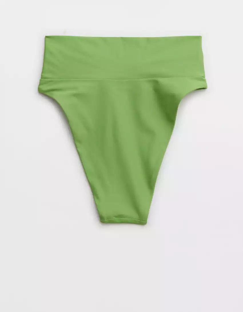 Aerie Ruched High Cut Cheeky Bikini Bottom | American Eagle Outfitters (US & CA)