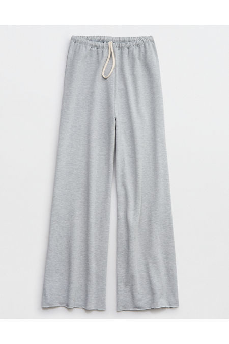 OFFLINE By Aerie OTT Fleece Super Wide Leg Pant Women's Medium Heather Gray XXS | American Eagle Outfitters (US & CA)