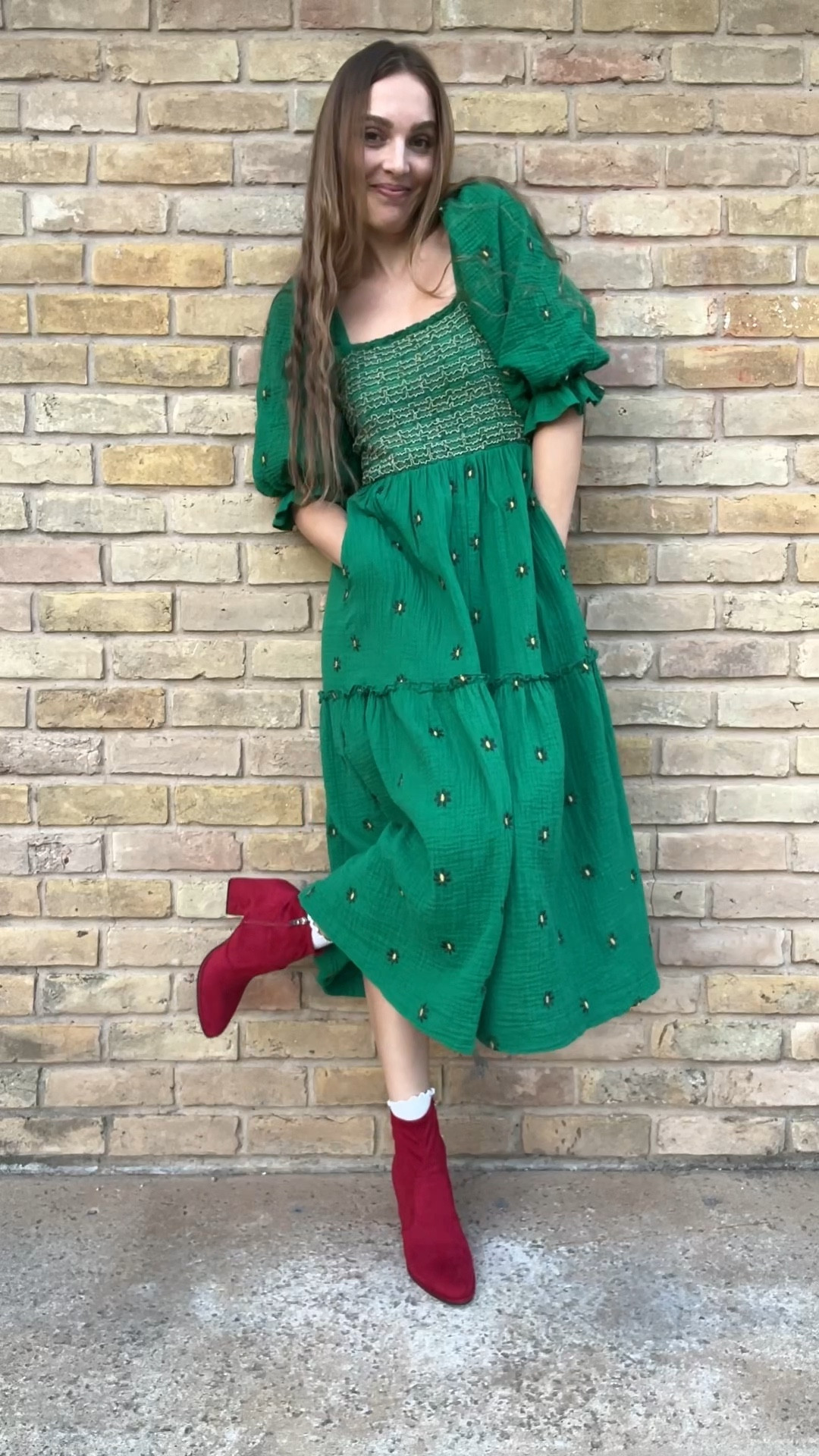 Christmas dress outfit idea 🎄🎅🏼 I have this embroidered floral dress in 3 colors - LOVE HER. Such a great lookalike! Also bump friendly! 🤰

5’7” wearing Small

#floraldress #christmasdress #christmasoutfit #freepeoplestyle #mididress

Embroidered floral dress, floral midi dress, puff sleeve dress, christmas dress ideas, christmas outfits, holiday outfits, maternity dress



#LTKBump #LTKSeasonal #LTKHoliday