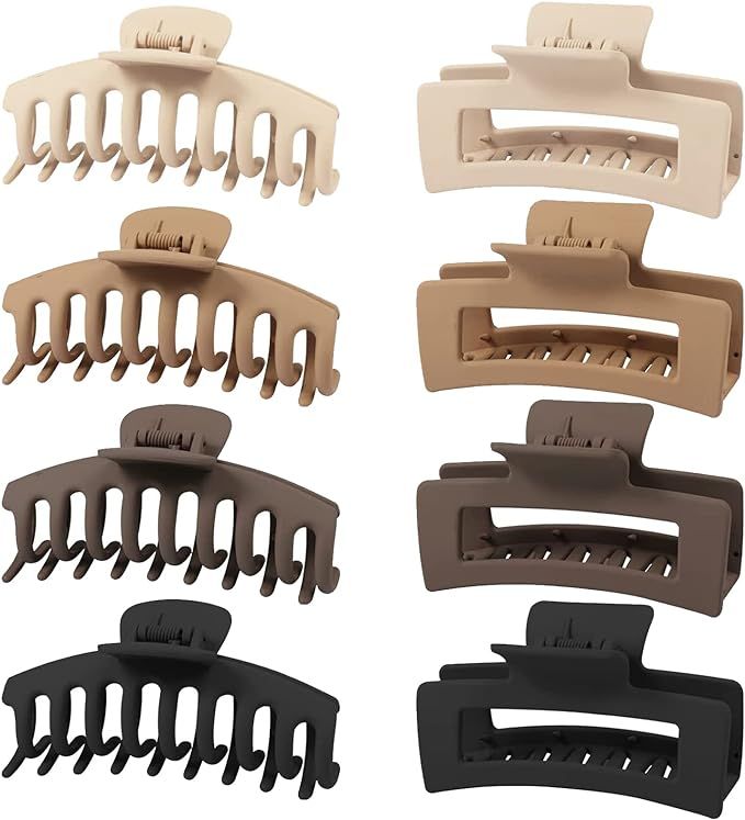 Zou.Rena Large Hair Claw Clips for Thick Hair, 8 pcs 4.3 Inch(11 cm), Big Hair Clips for Women an... | Amazon (UK)