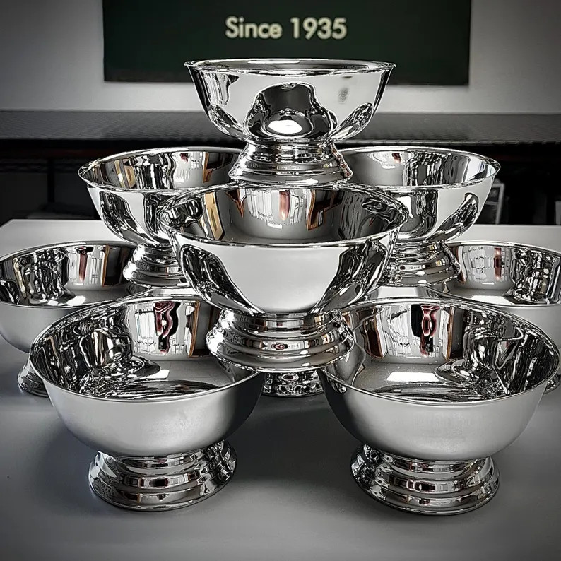 Traditional Paul Revere Style Silver Bowl Custom Engraved - Various Sizes Silver Plated Shiny Bow... | Etsy (US)