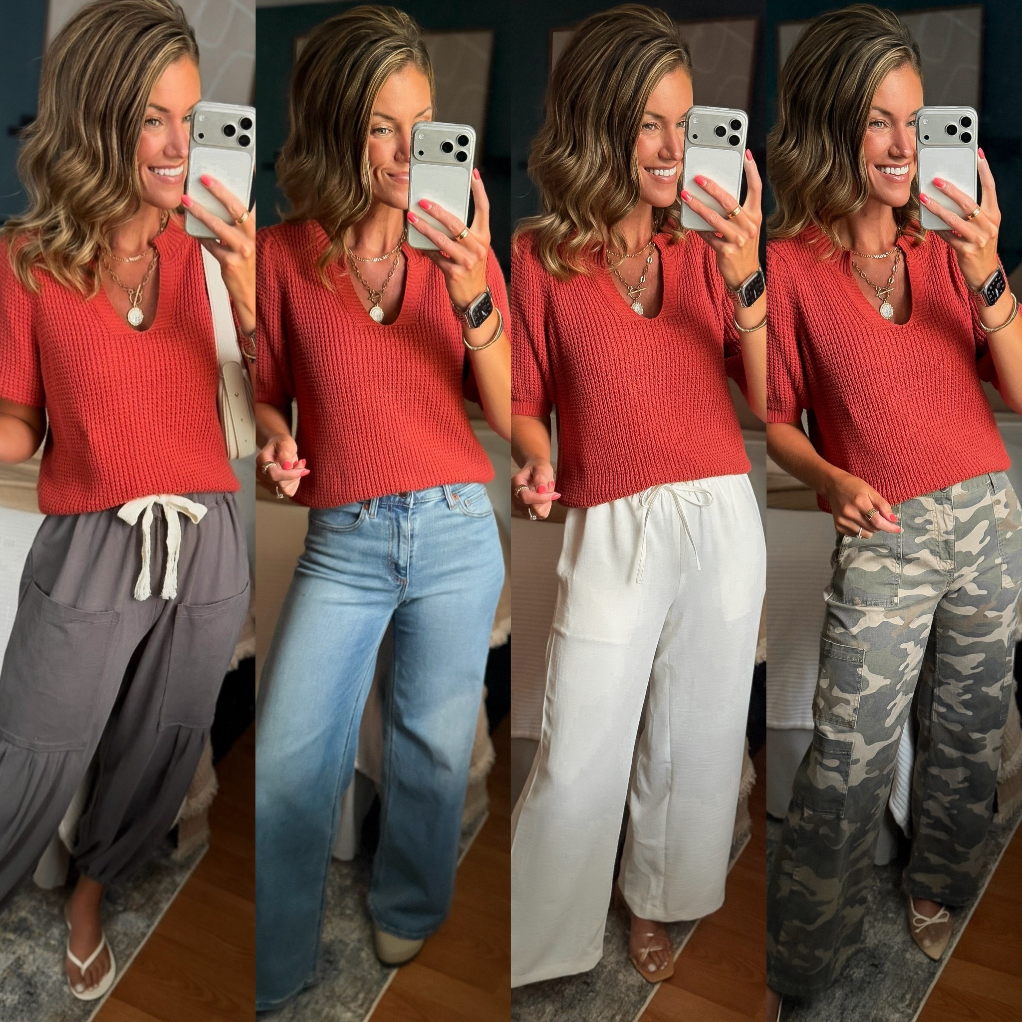 Grab this short sleeve sweater now bc you will get so much wear out of it this Fall. 
Sweater/ small
Pants/ medium

#LTKSeasonal #LTKOver40 #LTKootd