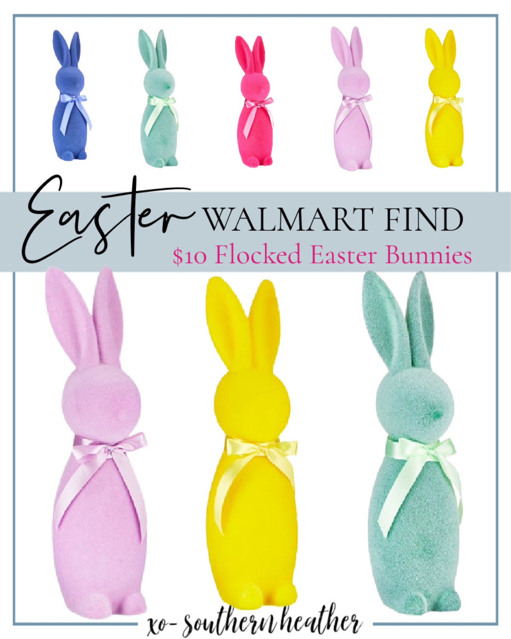 These cute 16 inch colorful flocked Easter bunnies are a $10 Walmart find! 

#LTKFind