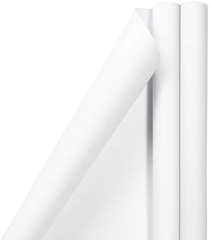JAM Paper Gift Wrap - Matte Wrapping Paper - 50 Sq Ft Total - Matte White - 2 Rolls/Pack | Amazon (US)