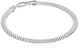 Amazon Essentials Plated Sterling Silver Mesh Chain Bracelet | Amazon (US)