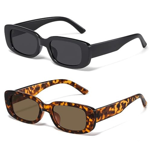 JASPIN Rectangle Sunglasses for Women Men Trendy Y2k Retro 90s Sun Glasses UV Protection Cool Square Frame | Amazon (US)