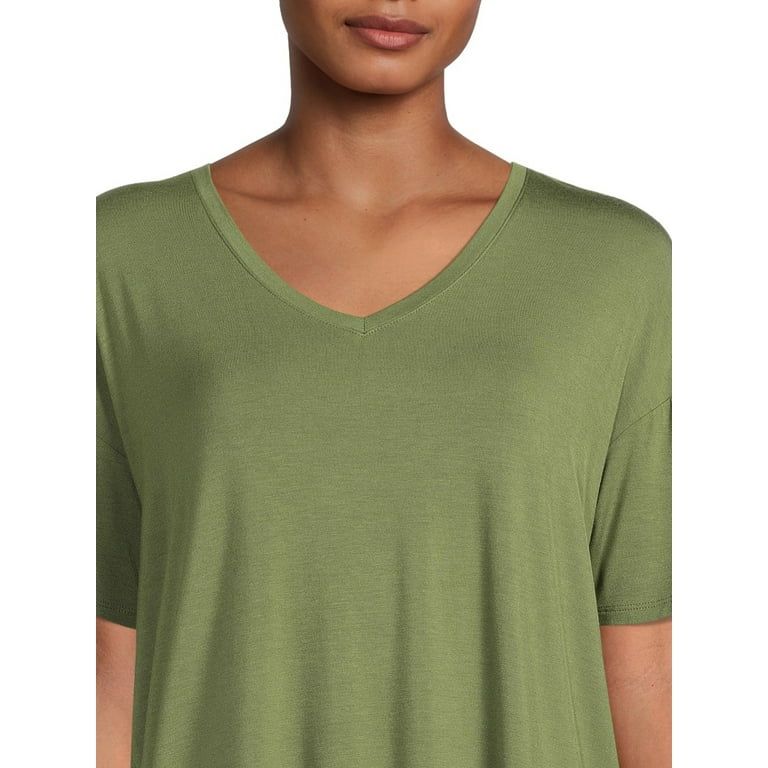 Time and Tru Women's V-Neck Tunic T-Shirt, 2-Pack - Walmart.com | Walmart (US)