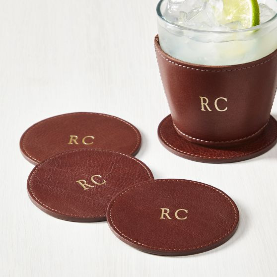 Leather Coasters, Set of 4 | Mark and Graham