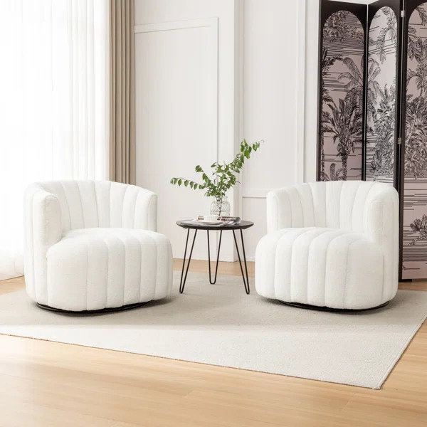 Bryonie Upholstered Swivel Barrel Chair | Wayfair North America