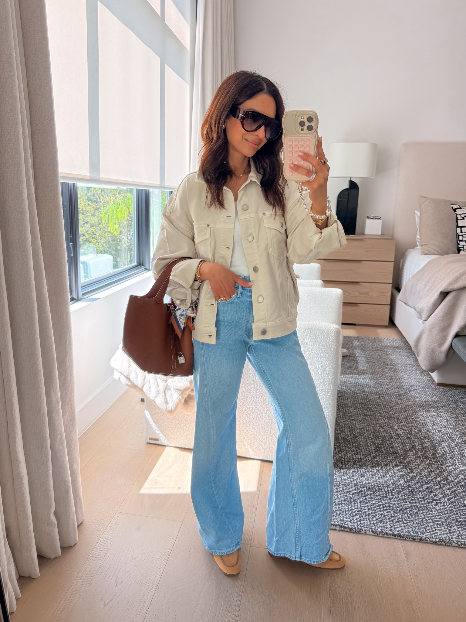 I'm in love with this denim jacket! Such a perfect neutral and the fit is so good! I did my true size XS. Wearing 24 petite in denim & TTS in mules!

#LTKPetite #LTKgrwm #LTKootd