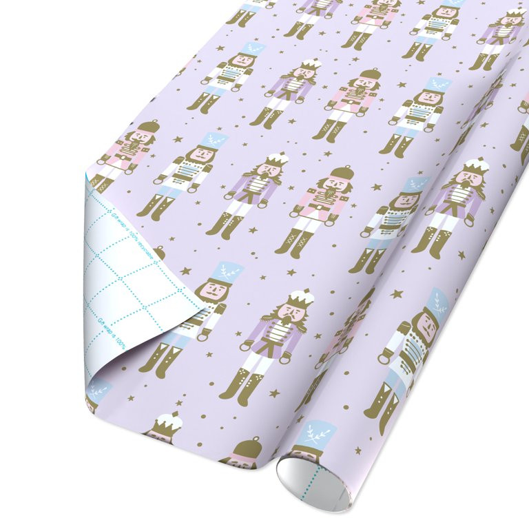 American Greetings 30 in. Pastel Purple Nutcracker Christmas Single Roll Wrap, (100 Sq. ft., 1-Ro... | Walmart (US)