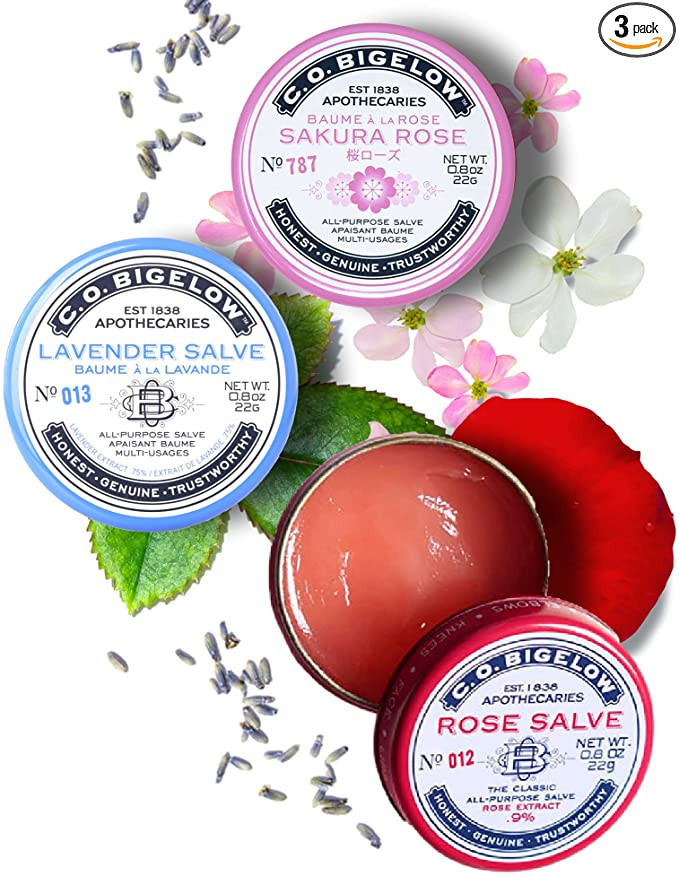 C.O. Bigelow All Purpose Salves, Variety Pack of 3 Lip Balm Tins for Chapped Lips & Dry Skin - Cl... | Amazon (US)