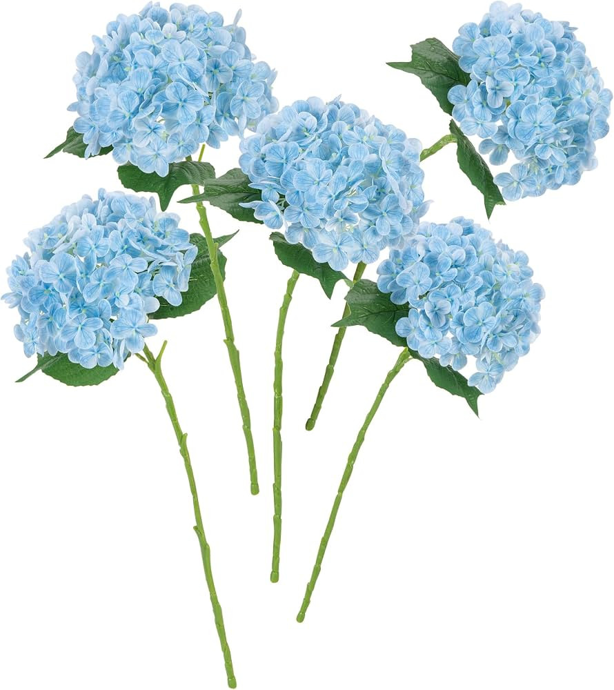 Coferset 5pcs Artificial Hydrangea Flowers Real Touch 20 inch Lifelike Hydrangea Flower for Home ... | Amazon (US)