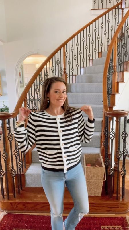 This darling striped cardigan nails the “lady trend” we are loving!!! And it is 1/2 price right now…..only $25!!!! This deal won’t last! 

#LTKMostLoved #LTKfindsunder50 #LTKover40