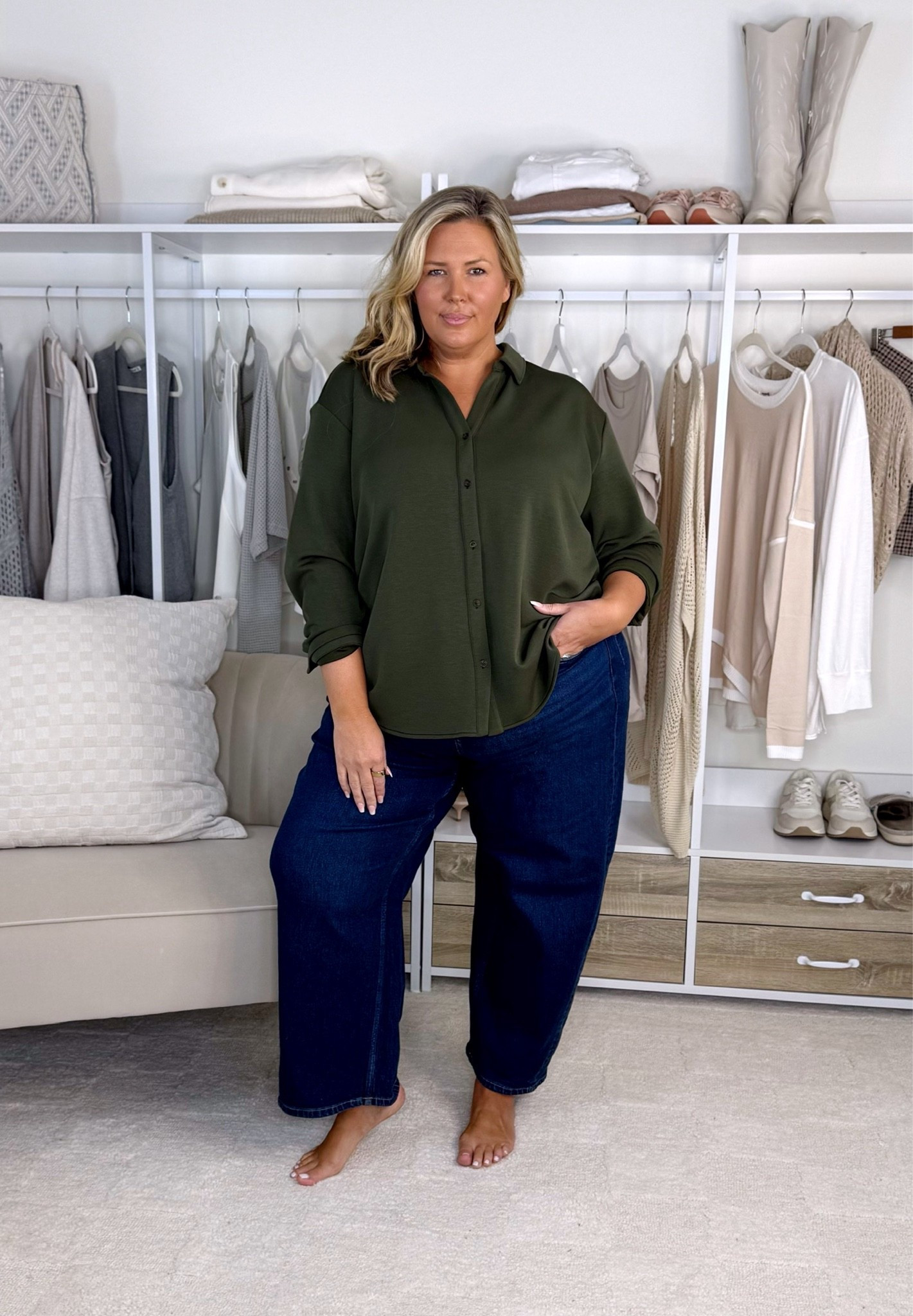 Spanx denim haul! Wearing a 2X in everything! Would size up in the black pull ons. Plus size, outfit inspo, denim, apron belly, mom life @Spanx #spanxpartner

#LTKSeasonal #LTKPlusSize #LTKMidsize