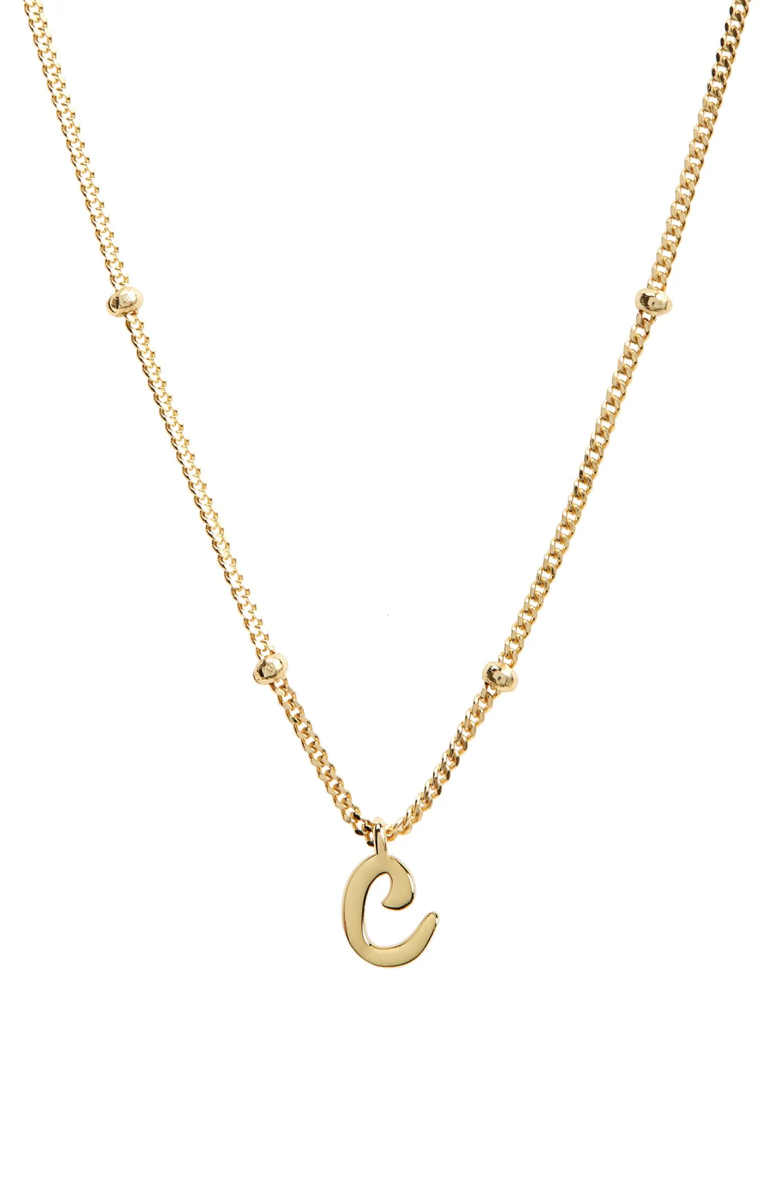 Rondelle Script Initial Pendant Necklace | Nordstrom