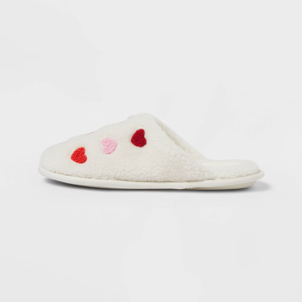 Women's Emily Valentine Hearts Scuff Slipper - Auden™ Ivory | Target