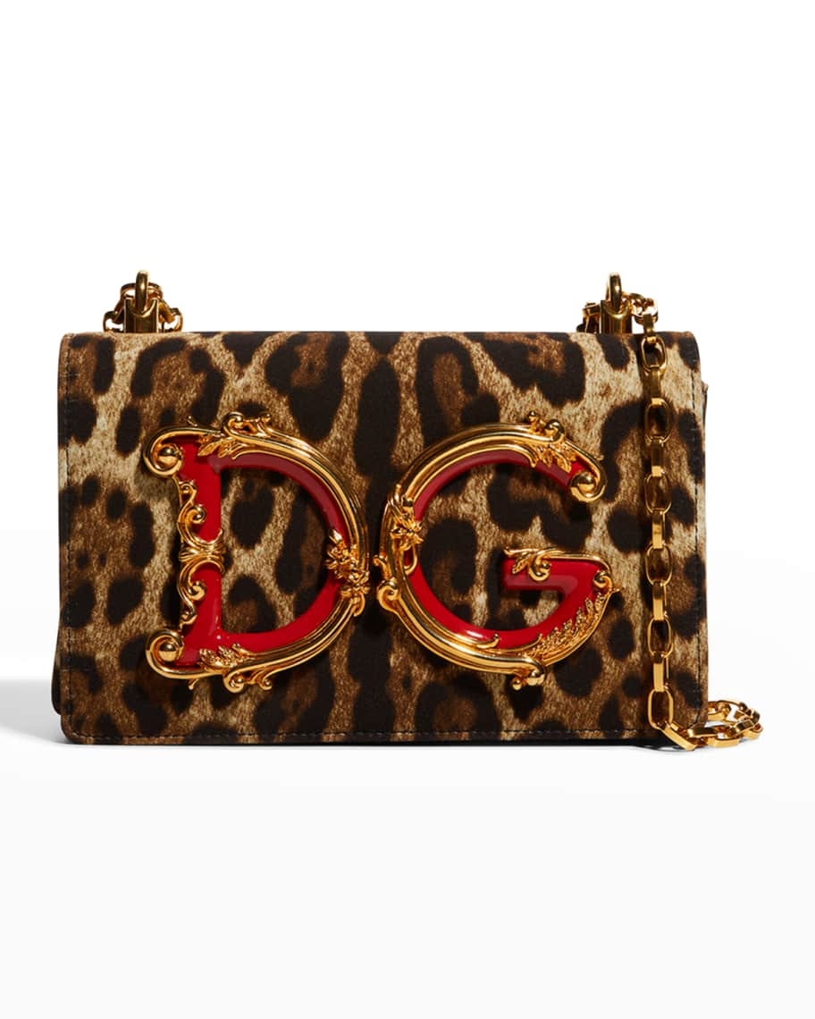 Dolce&Gabbana DG Girls leopard-Print Shoulder Bag | Neiman Marcus